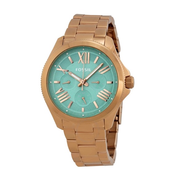 Fossil Accessories - Fossil Cecile Rose Gold Mint Dial Watch